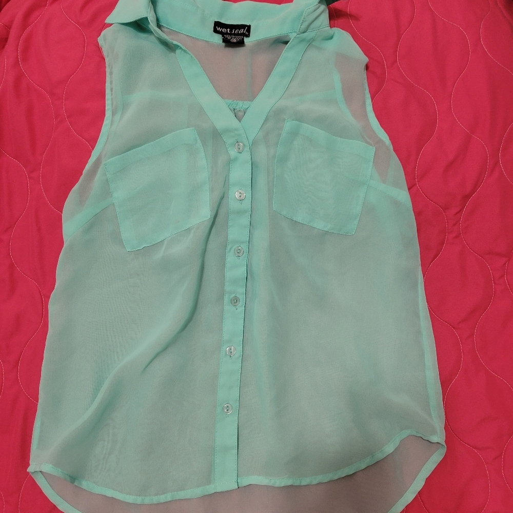 Wet Seal see through sleeveless blouse